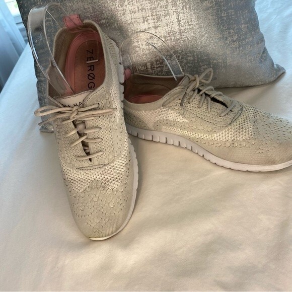 Cole Haan Zero Grand Stitchlite Wingtip Oxford Sneaker Comfort Ivory Pink SZ 9 - Picture 3 of 11